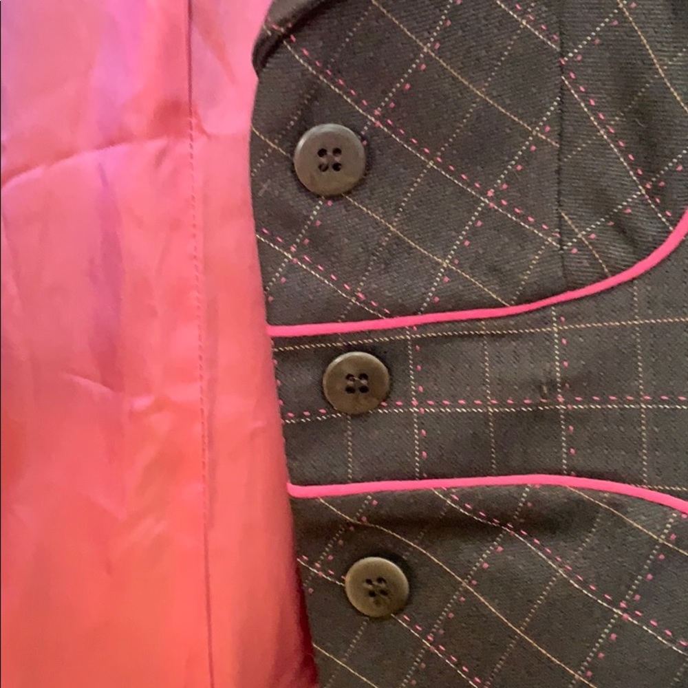 Nanette Lepore fitted plaid blazer with lining - Picture 2 of 4